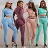 JYL Seamless Knit Yoga Set Hip Lifting Backless Fitness Outfit