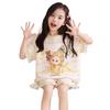 Girls' Summer Pajama Set 2026: Cartoon Short Sleeve Top & Shorts for Kids