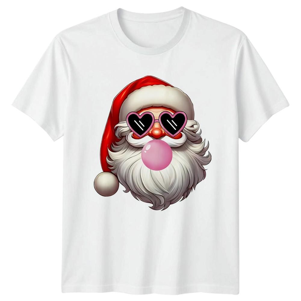 Santa Heart Sunglasses Bubblegum Christmas Holiday Unisexs Unisexs Tee S