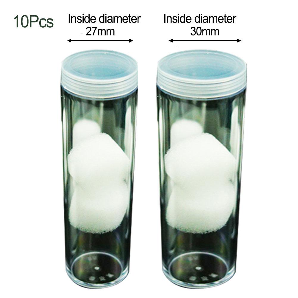 10 stuks 27/30 mm Transparante Plastic Rol Munten Opbergbuis Beschermende Buis Houder Munten Verzamelen Beschermen Organiser Grootware Gereedschap