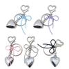 Sweet Bowknot Heart Keychain Pendant Lovely Hanging Decorations Keyring Charm for Purse Bag Backpack Handbag Ornament