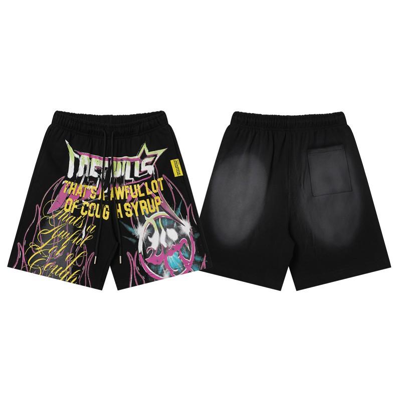 Herren Freizeitshorts mit auffälligem Buchstabenaufdruck Lockerer Schnitt Atmungsaktive Baumwolle Kurze Hosen Jugend