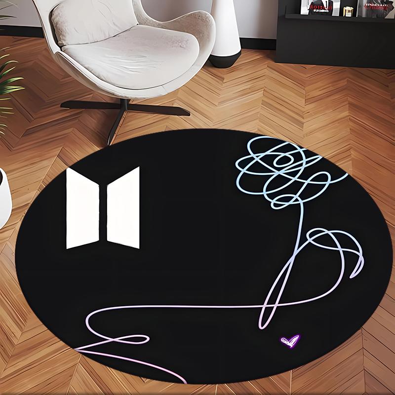 Kpop (14) Okrągły dywan biurowy Dekoracyjny dywan podłogowy do biura, sypialni, salonu i przestrzeni domowej