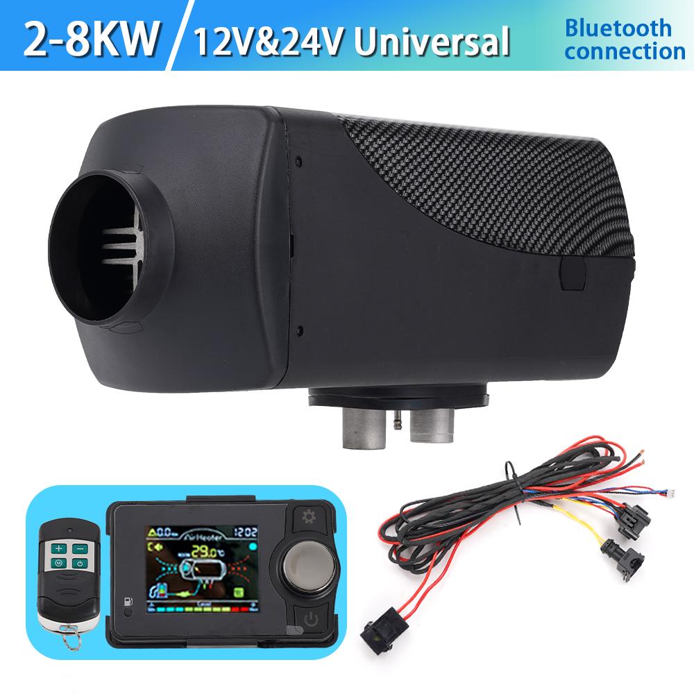12V&24V 2-8KW Universal Bluetooth Parking Heater With Host+Switch+Remote Control+Wiring Harness Dual Voltage Split Machine