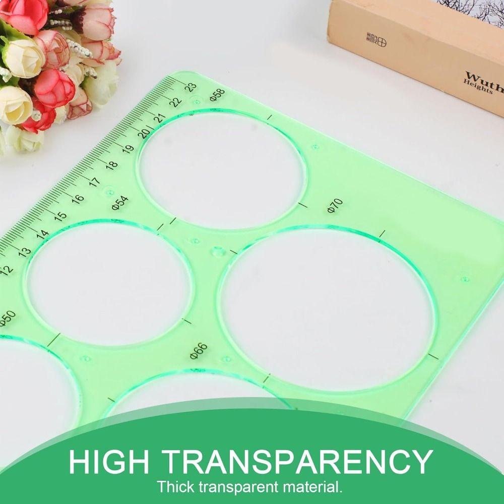 4Pcs Green Plastic Plastic Oval Stencil Geometric Drawing Geometric Template Set  Formwork Projects