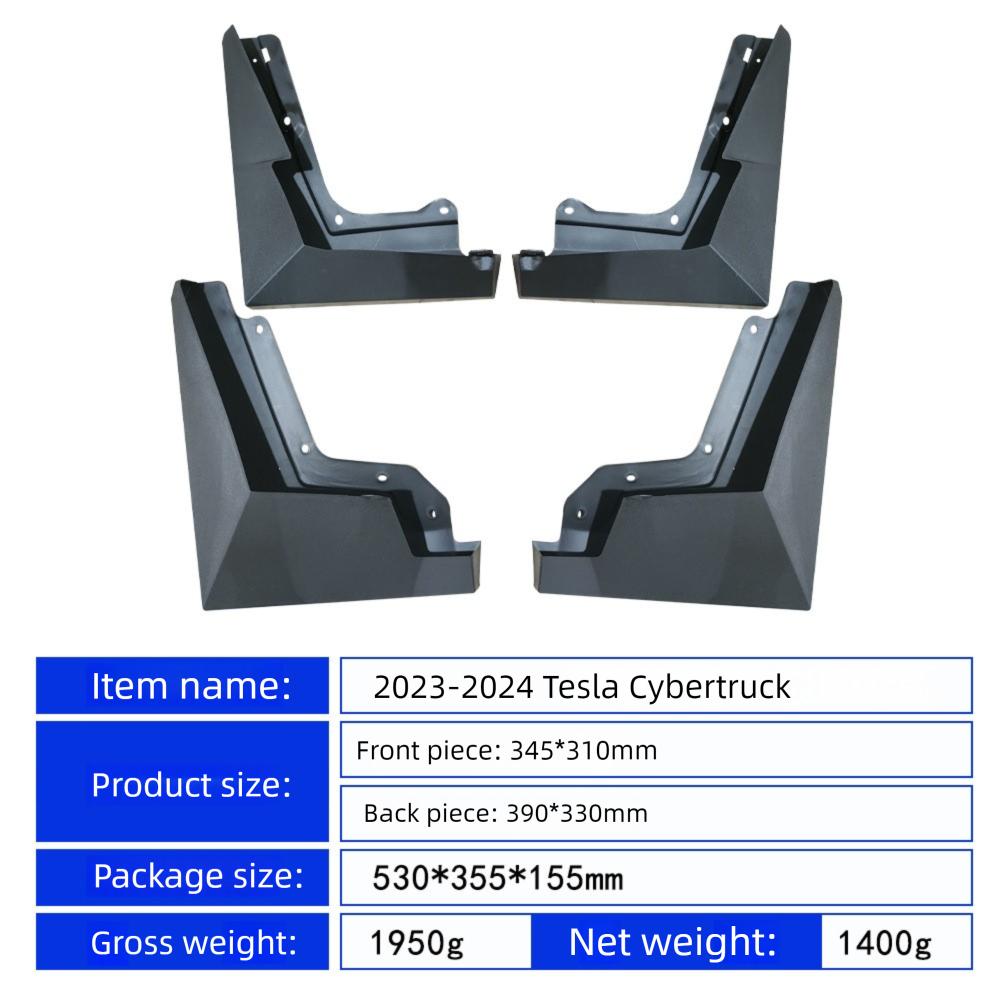 4 pcs a set Mudguards for Tesla Cybertruck 2023 2024 Fender Mud Flap Guard Splash Car Auto Styline Front Rear Car Accessories