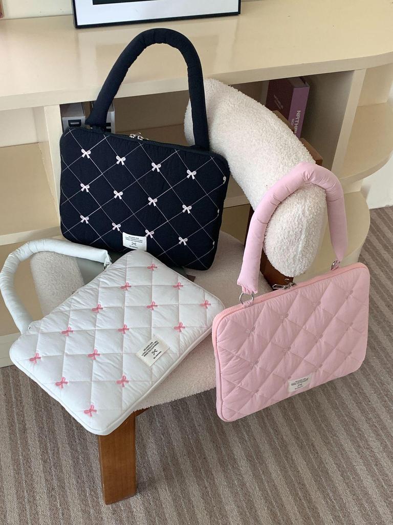 INS Bow Knot Notebook Shoulder Bag: Versatile Sweet Design for MacBook 13.3-Inch