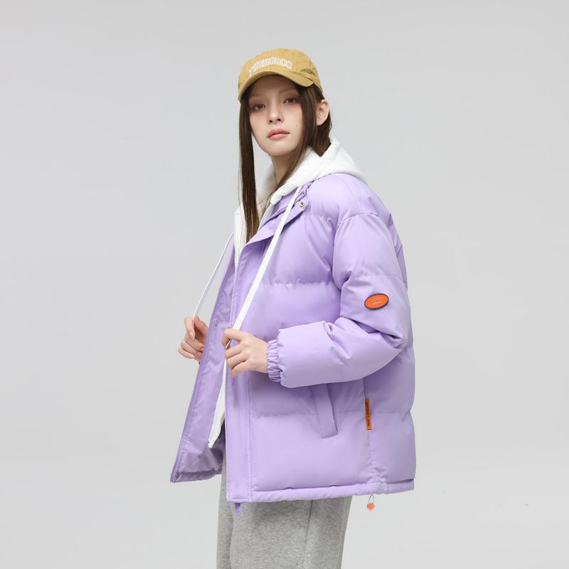 New Winter Cotton Coat for Men and Women, Thickened Couple's Fake Two-piece Cotton Coat, Hooded Warm Bread Coat, Men's Jacket