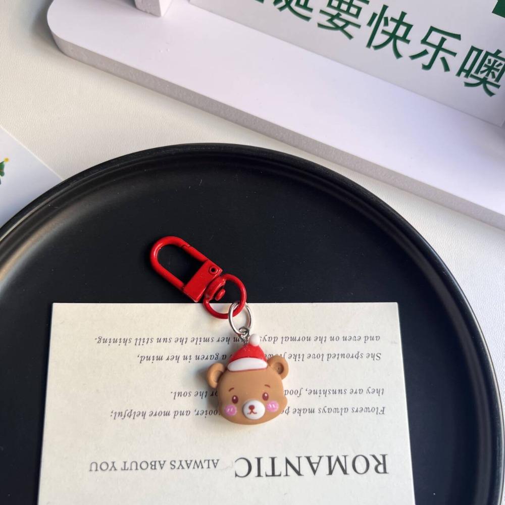 Elk Xmas Santa Claus Pendant Christmas Tree DIY Chain Pendant Christmas Resin Key Chain  Children