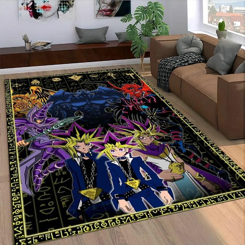 27 Stil Yu-Gi-Oh Karten Teppich für Wohnzimmer Heimdeko Schlafzimmer Bettseite Rutschfest Bereichsteppiche Maschinenwaschbare Fußmatte Türvorleger