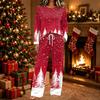 Women's Christmas Print Long Sleeve 2 Piece Set with Casual Pants