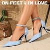 Elegant Low-Cut Pointed Toe Stiletto Heel Sandals for Women In Light Luxury European and American Style