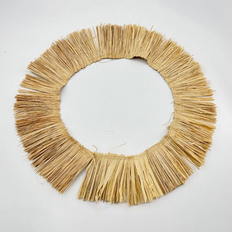 Suministro Natural para el Hogar Adorno para Casa de Huéspedes Borlas de Paja Guirnalda de Hierba Lafite Decoración de Pared de Fondo Adorno de Flecos de Yute
