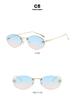2024 Frameless Oval Retro Sunglasses - Fashionable Metal Frame