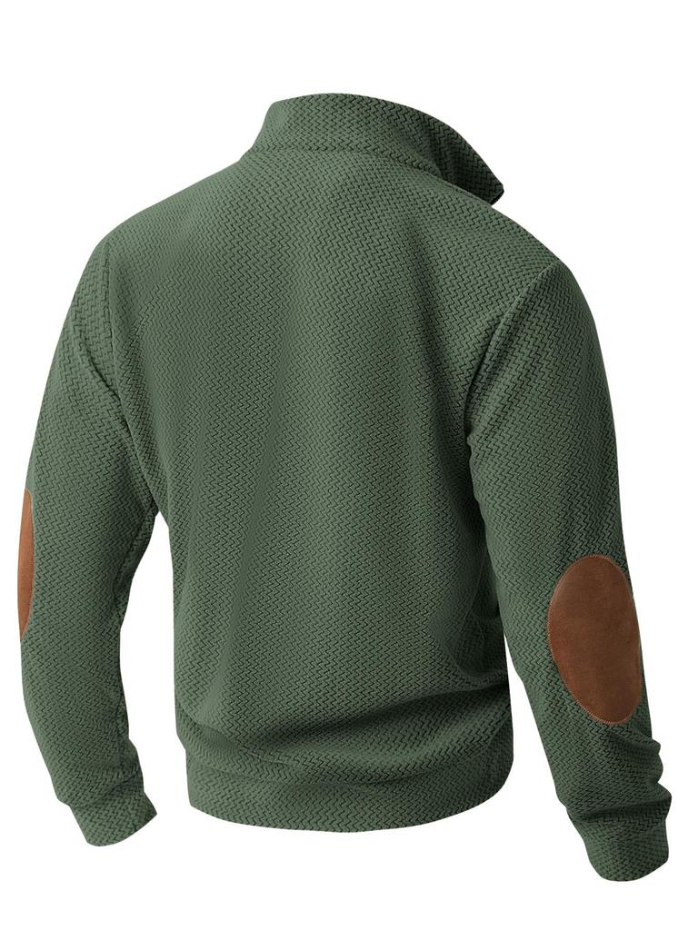 2025 Autumn/Winter Men's Outdoor Fleece Jacket with Stand-up Collar and Long Sleeves