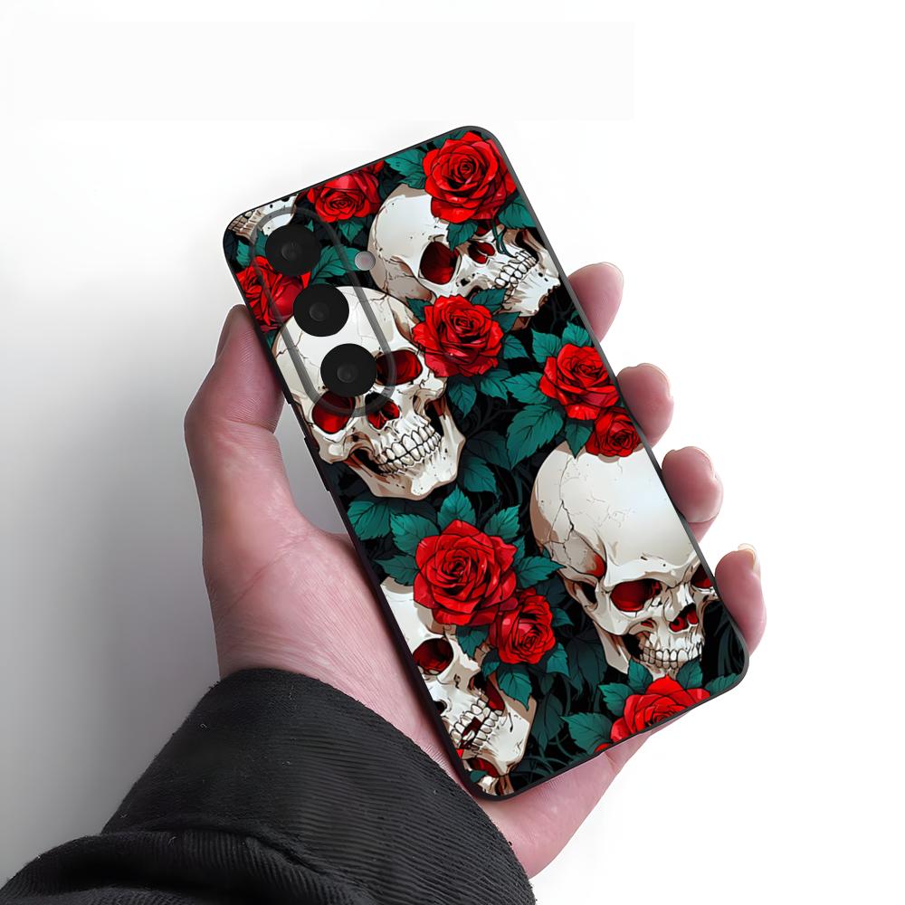 Spooky Skull Patterns Phone Case For Samsung A25 A13 A33 5G A54 A36 A35 A56 A52 A14 Shockproof Soft Cover
