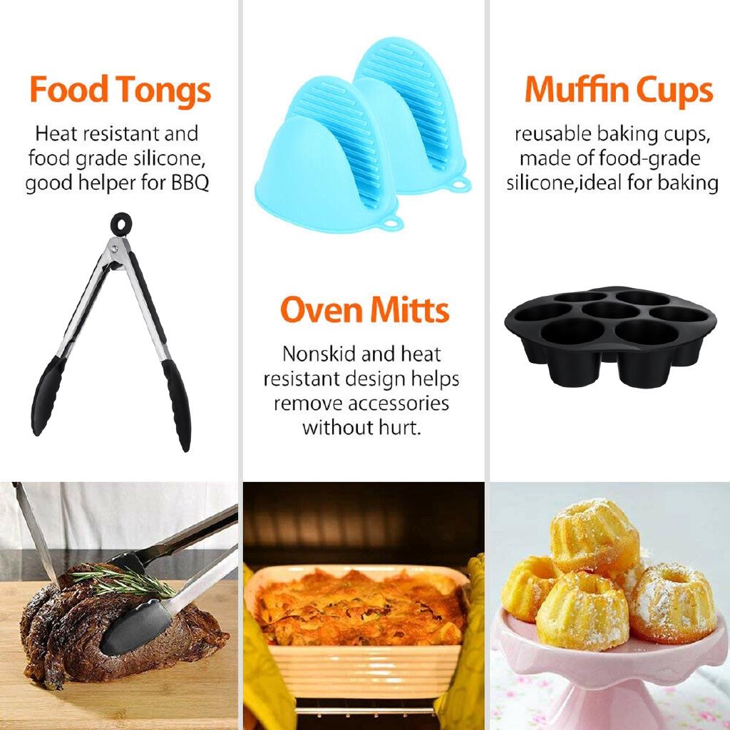 20Pcs Air Fryer Accessories Cooking Tools For Barbecue Baking Cooking Fit For 3.8-5.8QT Air Fryer