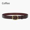 Meier Women's genuine leather belt - single layer, full grain cowhide, vintage fashion, versatile, d-ring buckle