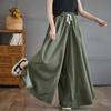 Literary and Artistic Casual Wide-leg Pants Women's Summer Large Size Loose Big-leg Pants Retro Thin Culottes Wide-leg Pants