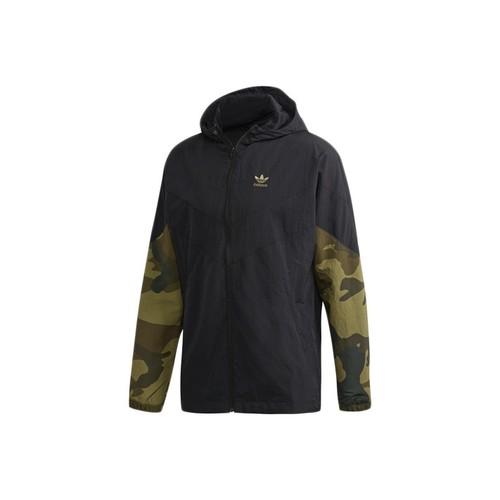 adidas Originals Camouflage Patchwork Sports Hoodie Jacket for Men, Black S чёрный