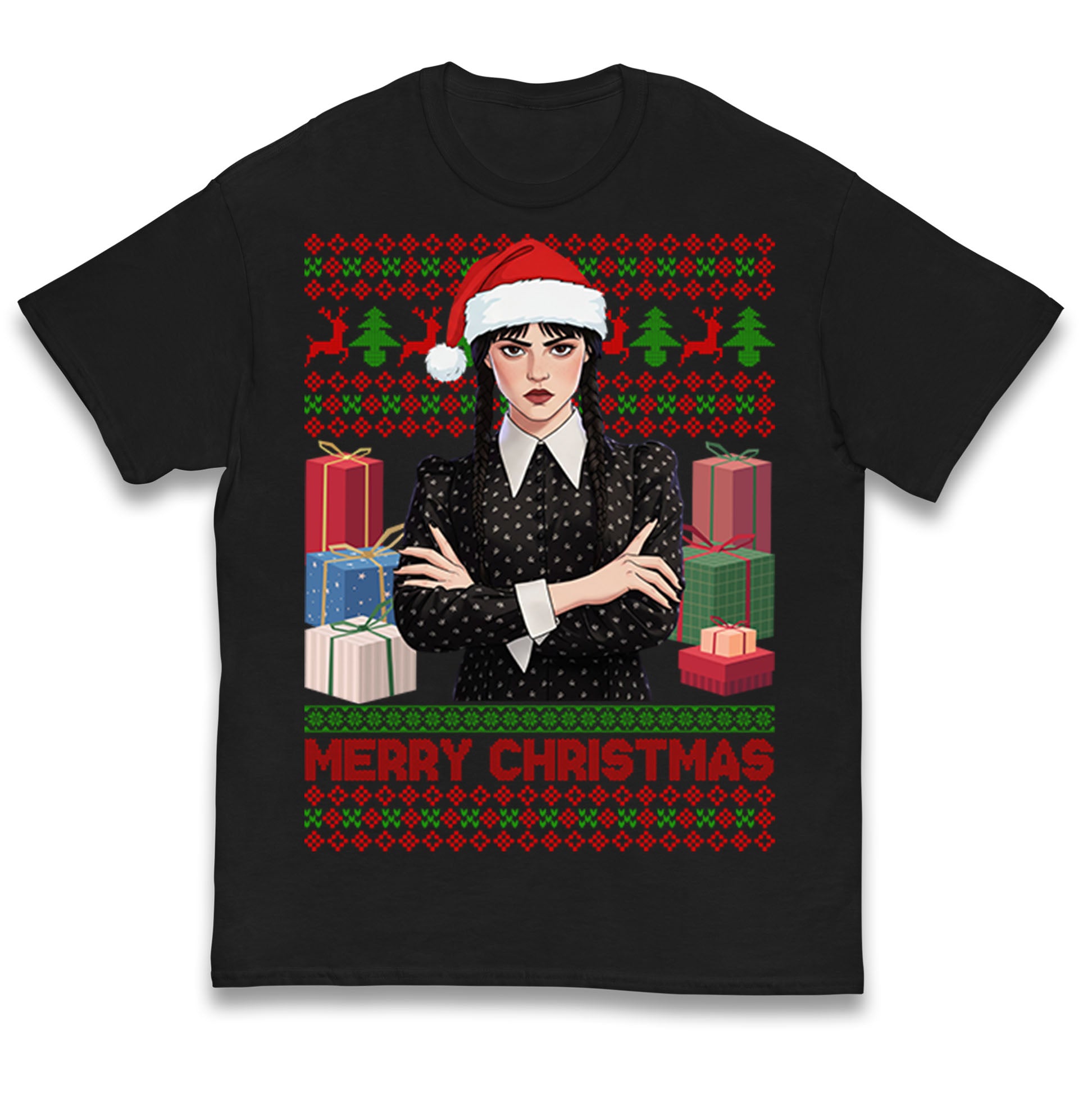 Wednesday Addams Merry Christmas Christmas Kids T Shirt 130