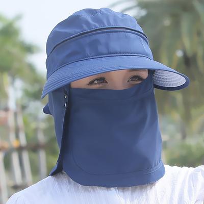 1 Stück Faltbarer Damen-Sonnenhut UV-Schutz Breiter Rand Sonnenhut Gesichts-Nackenschutz Sommerhut Doppelt verwendbar