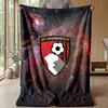 Bournemouth Football Print Flannel Blanket, Soft Warm Lightweight Throw Blanket for Sofa Bed Camping