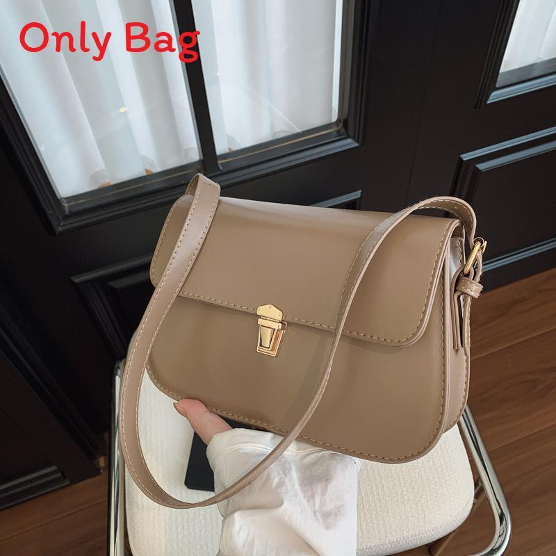 Pu Small Square Bag For Women With Lock Closure And Mobile Pocket For Daily Fashion