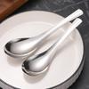 Stainless Steel Dinner Spoons Large Dessert Teaspoon with Round Edge Metal Cutlery for Home Kitchen Restaurant