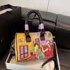 Borsa Boston Vintage e Creativa, Borsa a Mano di Grande Capacità, Borsa a Spalla Messenger