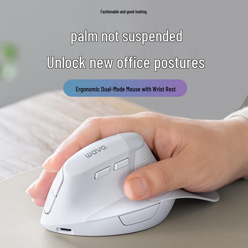 ShanYe Ergonomic Vertical Wireless Bluetooth Dual-Mode Mouse & Pad Set