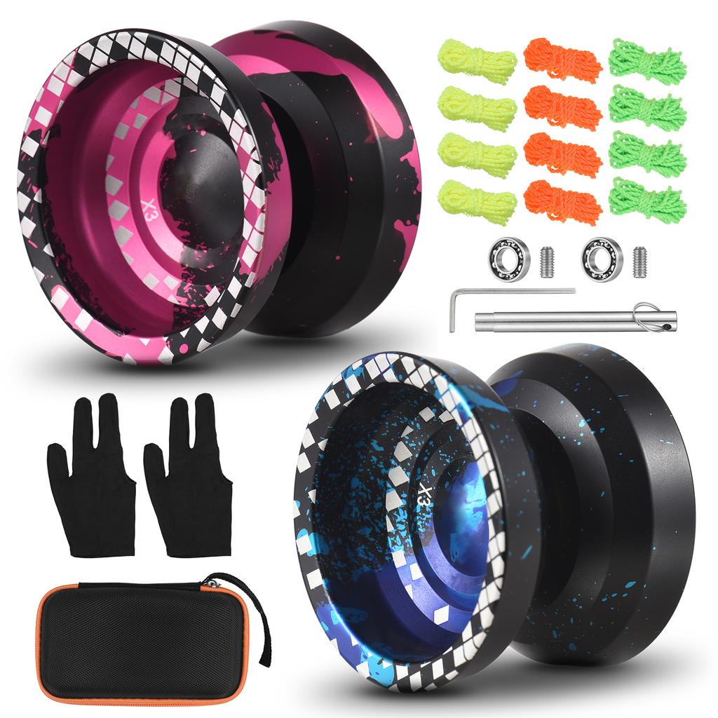 2pcs Professional Yoyoball Aluminum Alloy Responsive Yoyoball with Unresponsive Bearing for Professionals Beginners