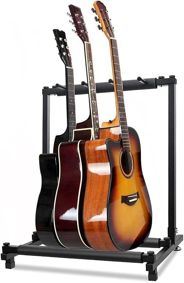 

Складная гитарная стойка KEEVEEK, вмещает 3 гитары, включает резиновые ленты против опрокидывания для защиты инструментов от царапин, устойчивая и долговечная, легко