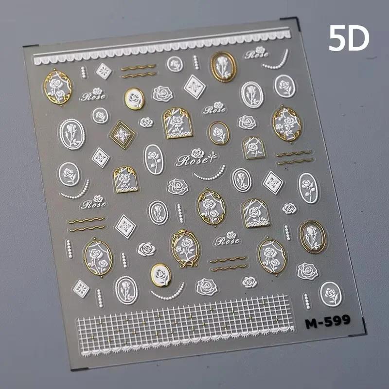1 PCS 5D Glitter Light Pink Begonia Flower Nail Art Sticker Exquisite Design High Quality Decorative Decal Nail Sticker