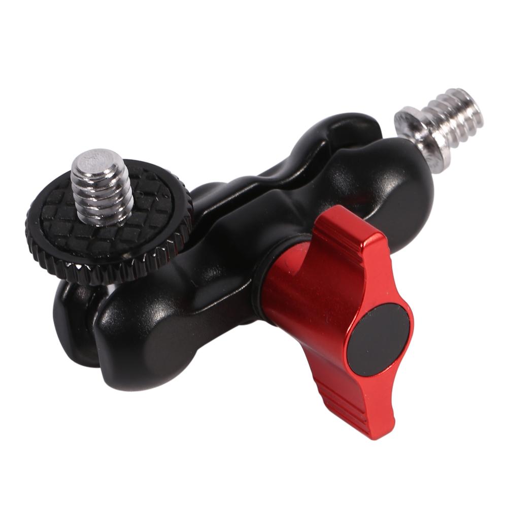 Arm Mount Adapter Multi Function Double Ballhead With Shoe Mount and 14 Inch Screw For DSLR