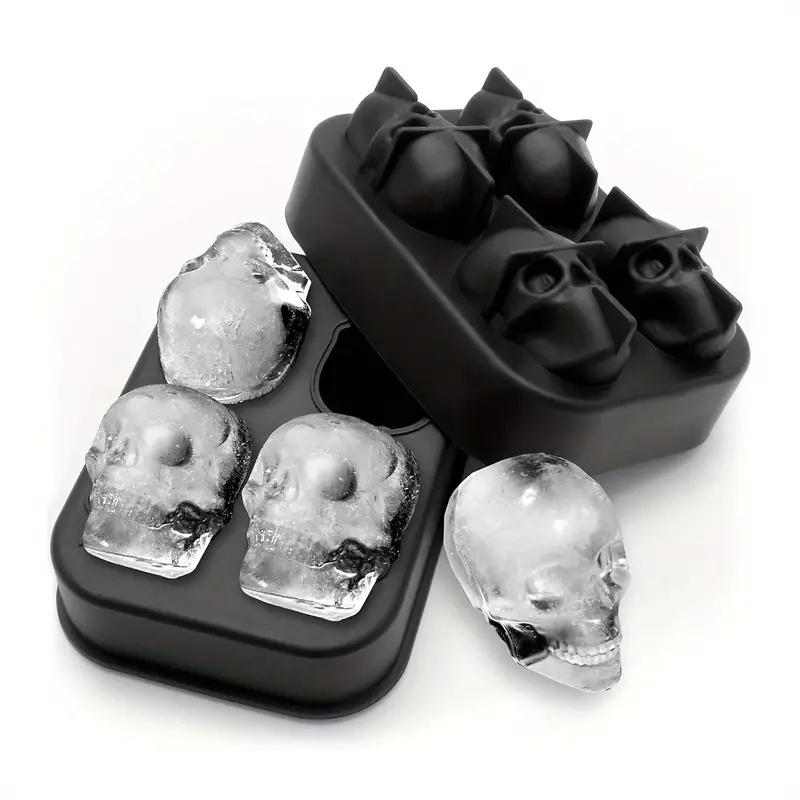 Silicone Ice Cube Mold Tray With Lid, Diamond Skull Ball Shape Ice Maker, Easy Release ,For Whisky, Cocktail, Kitchen Accessorie