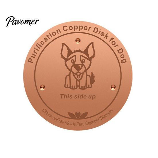 Pure Copper Disc for Dog Water Bowl Purification Dog, 4-Inch Diameter Disc, Raised Fountain with 3-Point Support Dispenser Durable