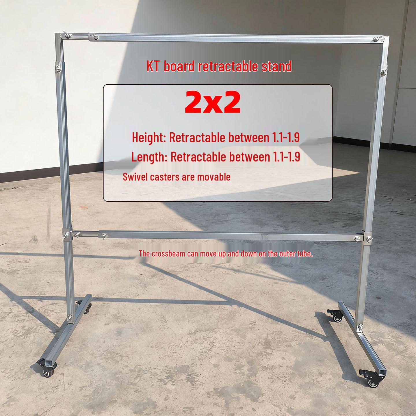 Retractable Adjustable Height Display Stand with Wheels for Wedding Backdrops
