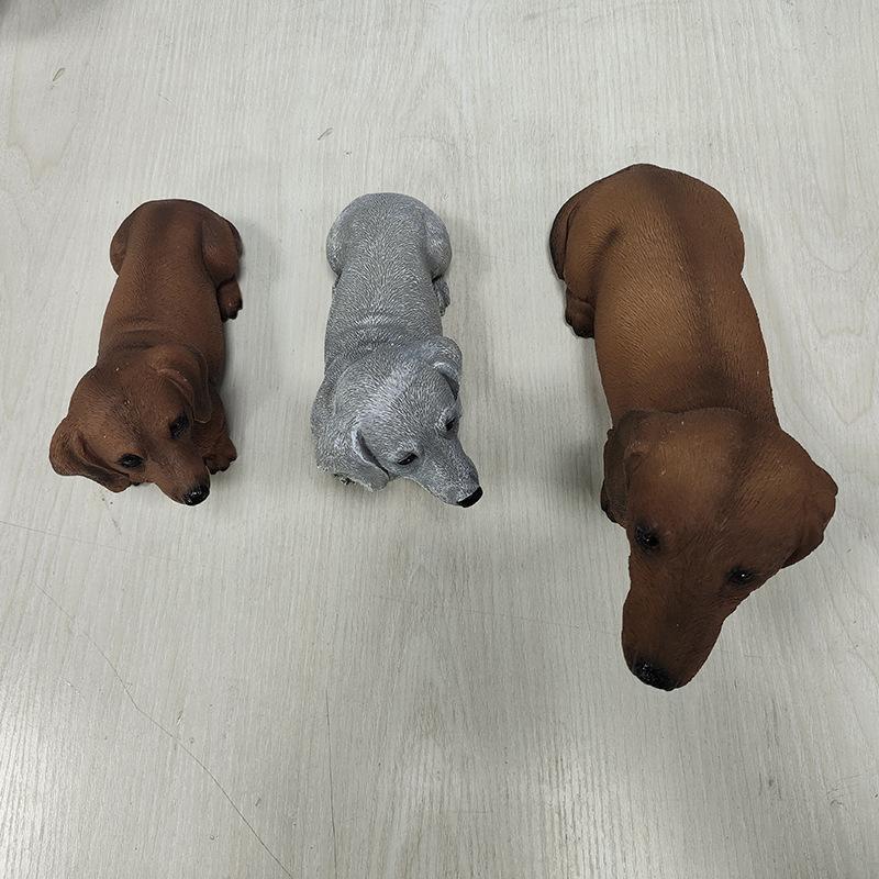 Creative Dachshund Sculpture Outdoor Courtyard Decoration Crafts Resin Ornaments Decoration Simulated Dog Statue Aesthetic Decor