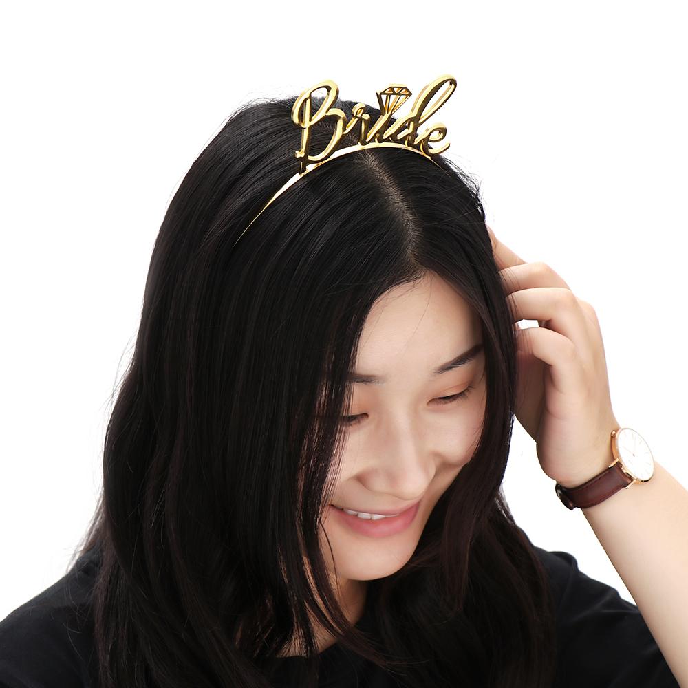 Wedding Hair Accessories Gold Bride Bridesmaid Bridal Shower Hen Party Tiara Crown Bachelorette Party Favor Wedding Supplies