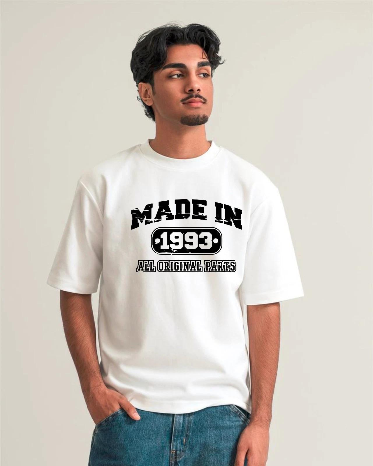 Personalised Made In 1993 All Original Parts Funny Birthday Gift Novelty T-Shirt 3XL