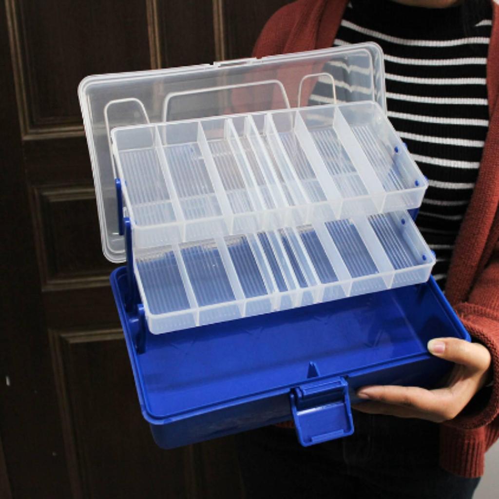Three-Tier Fishing Tackle Box Outdoor Portable Organizer with Handle