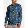 Autumn and Winter Men's Santa Claus 3D Printed Crew Neck Long Sleeve T-Shirt