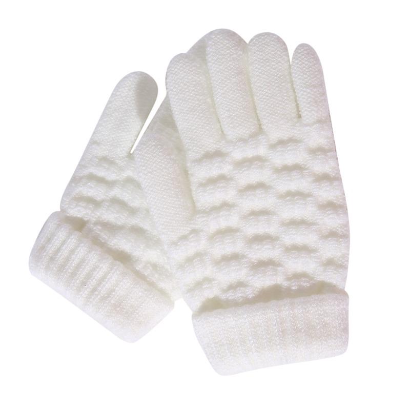 Mode Kinder Dick Gestrickte Handschuhe Warme Winter Kinder Stretch Fäustlinge Junge Mädchen Solide Guantes Split Finger Handschuhe