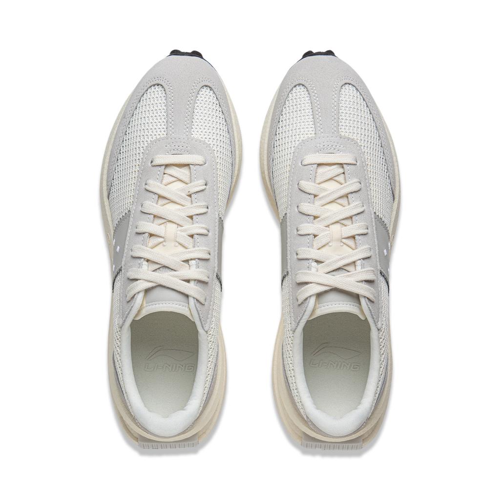 Li Ning Abrasion Resistant Slip Resistant Coverage Low Top Casual Shoes Unisex Beige Gray AZGV055-2