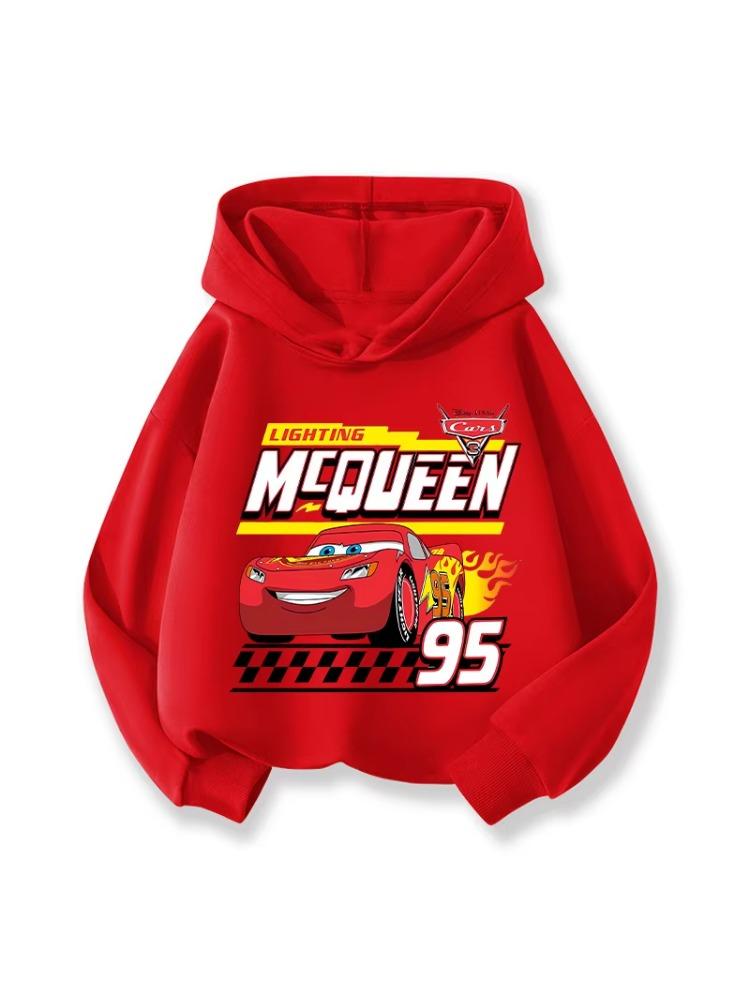 Car Movie Kids Hoodies Kawaii Cartoon Character Printed Tops Boys Winter Casual Sports Long Sleeves Autumn Children Clothing
