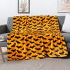 Bat Halloween Fleece Throw Blanket Soft Plush Warm Black Fall Cabin Design for Couch Decorative Autumn Home Accessories
