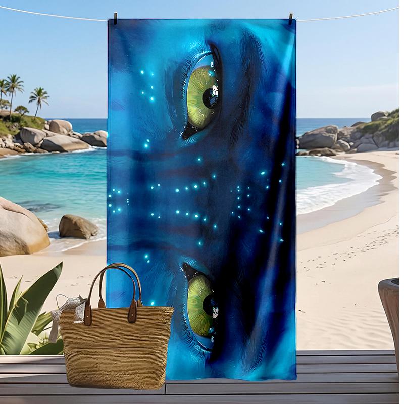 Toalla de Playa Estampada de Avatar Secado Rápido Toalla Suave Manta de Playa Rectangular Grande Portátil para Viajes Piscina