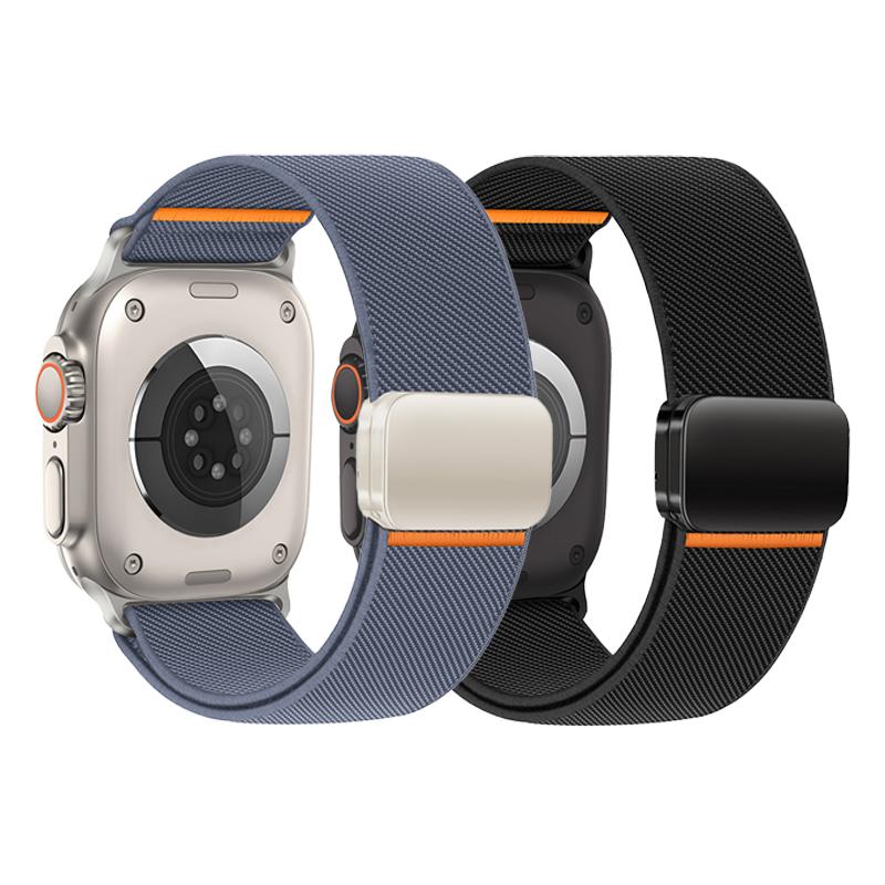 3PCS Magnetic Straps For Apple Watch Ultra 2 Band 49mm 46mm 44mm 45mm 42mm Elastic Nylon Loop Bracelet IWatch Series 10 9 8 7 SE
