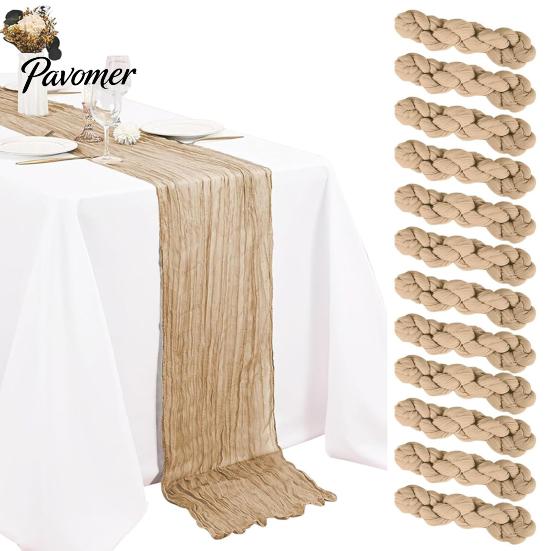 Langlebiger Tischschutz Rustikaler Käsetuch-Läufer, Hochzeit Transparente Dekoration Boho-Läufer für Brautparty Baby Weich